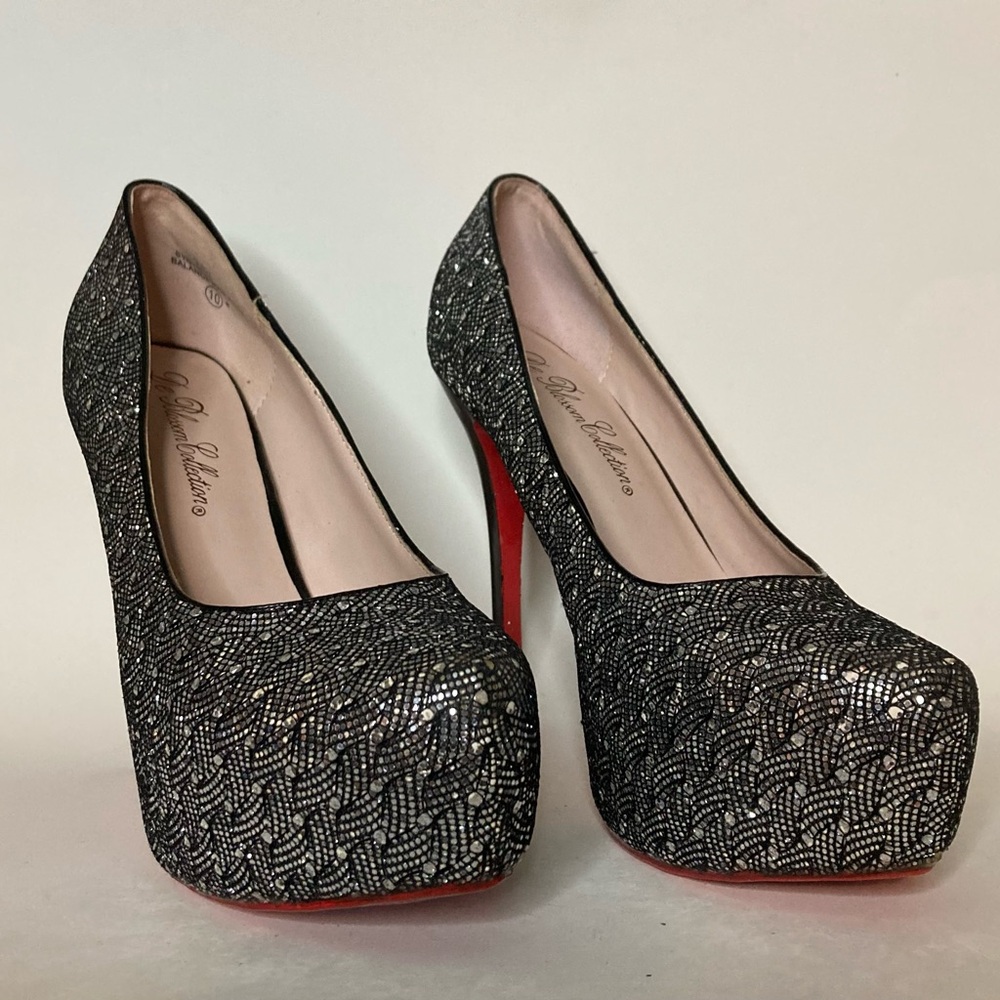 Elegant Black and Silver Women's Heels